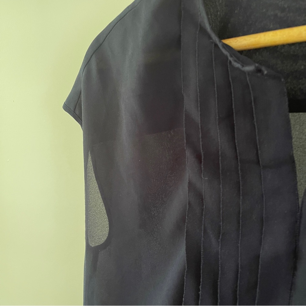 J. Crew Blue Pleated Blouse - Picture 3 of 4